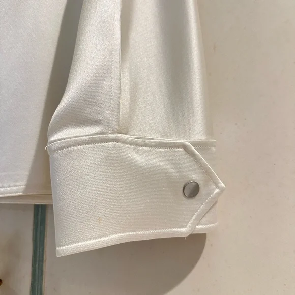 3.1 Phillip Lim white/ crepe long sleeve top - Picture 2 of 3